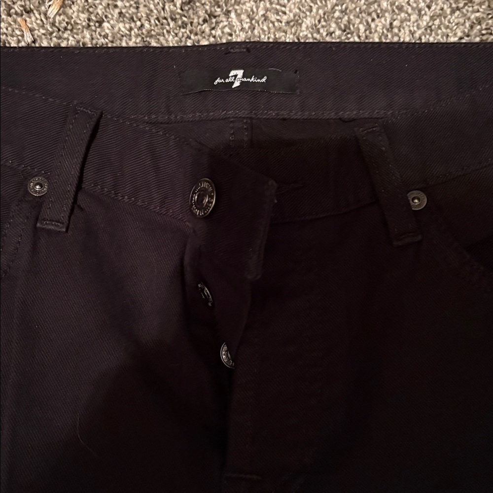 7 for all mankind Sz 27 Black Distressed Jeans - Picture 3 of 5